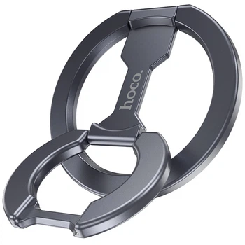 Магнитный держатель для телефона HOCO GH9 Double-ring (Metal gray) (243571)