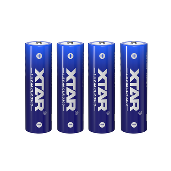 Акумуляторна батарея AA XTAR Light CLR 1.5V Li-ion 3300mWh/2000mAh з LED індикатором | мaкс. розряд - 2.5А | набір 4шт. у пластиковому кейсі