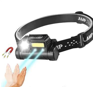 Налобний акумуляторний ліхтар X-Balog BL-123 XPE+COB Sensor