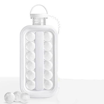 Портативная форма бутылка для льда 2 в 1 на 17 шариков ICE CUBE TRAY герметичная, силиконовая