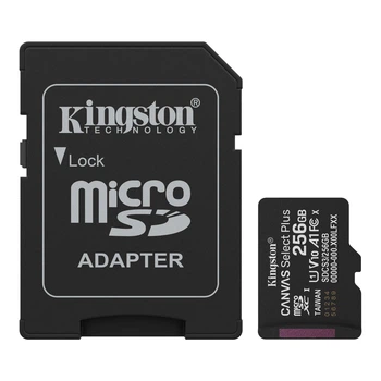 Kingston Карта пам'яті Kingston microSD 256GB C10 UHS-I A1 V10 R150MB/s + SD