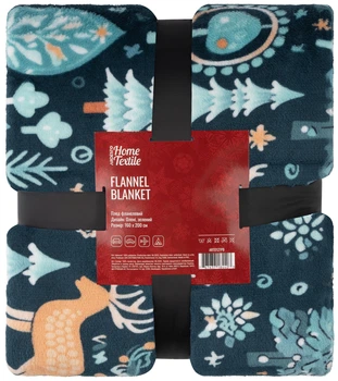 Плед Christmas Flannel 160х200см, 100% полиэстер, олени, зеленый ARDESTO (pbe0050482)