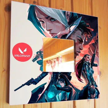 Декоративное зеркало "Игра Valorant" подарок для фанатов видео игр, украшение интерьера детской комнаты, спальни, игрового клуба
