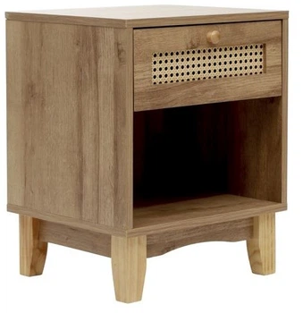 Szafka nocna HOMLA NOTTO z rattanem 40 x 35 x 50 cm (5904183849669)