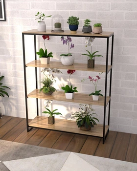 Стелаж для квітів в стилі лофт EcoLoft Флорена DSP-1333-1 Дуб Аппалачі
