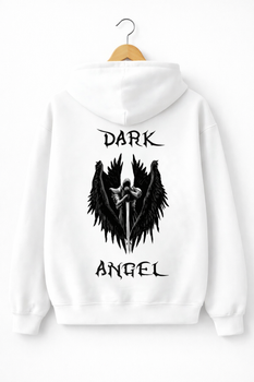 Чоловіче худі з принтом Dark Angel, Білий, M
