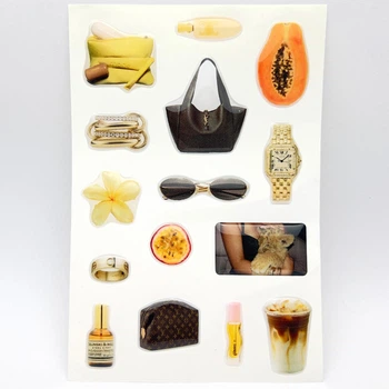 Объёмные 3D наклейки GOLD PAPAYA Набор 15 шт Stiker Pack стикеры на телефон ноутбук смартфон планшет iPhone Samsung Xiaomi Pixel Huawei