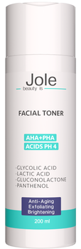 Тонер з кислотами Jole Toner AHA+PHA Acids 200ml pН 4.0
