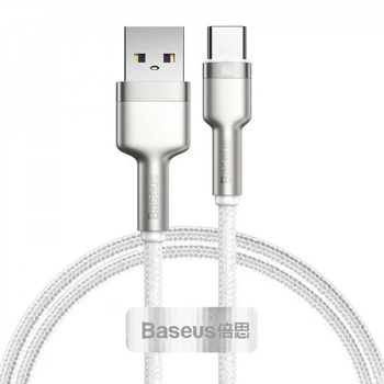Кабель Baseus Cafule Metal Data Type-C 66W (1m) white CAKF000102