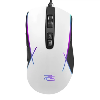 Игровая мышь Proove Gaming Defiant с программируемыми кнопками, подсветкой и сенсором 7200 DPI, белая