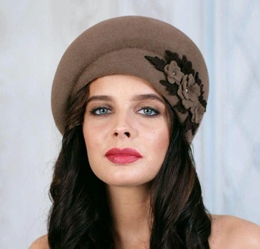 Фетровий жіночий берет Helen Line Сірий (257-1)