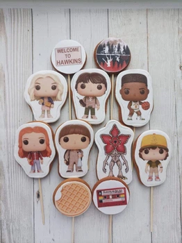 Пряники Очень странные дела имбирно медовие для детей на шпажке The Stranger things 11шт №3