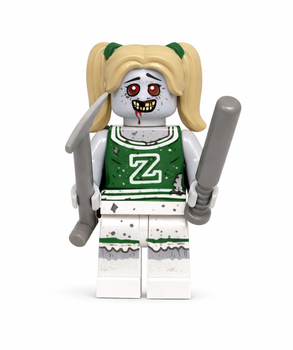 Фигурка зомби чирлидер Zombie Cheerleader с оружием