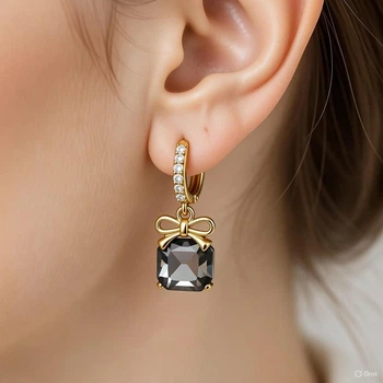 Серьги с камнем Fashion Jewelry золотистые