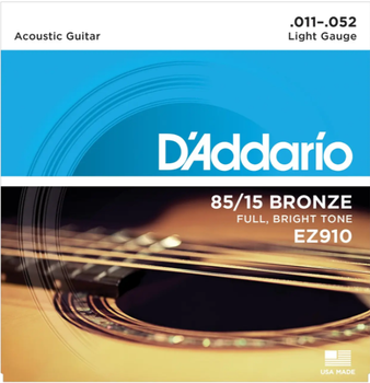 Струны для акустической гитары D'Addario EZ910 Bronze 85/15