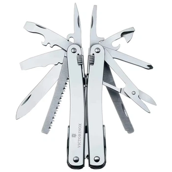 Мультитул Victorinox Swisstool Spirit X Plus Ratchet (105мм, 36 функції) з шкіряним чохлом, сталевий 3.0236.L