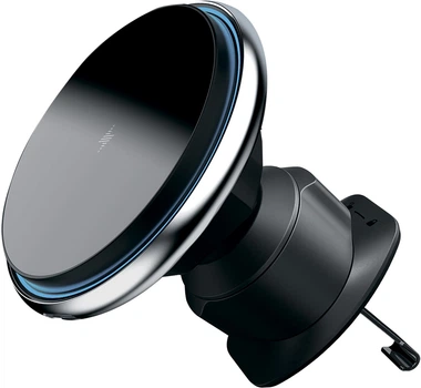 Автодержатель для телефона с беспроводной зарядкой Proove Magnetic Magic Circle 15W Silver (448880012)