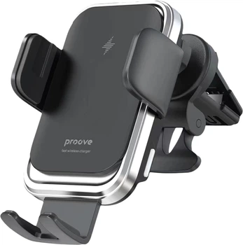 Автодержатель для телефона с беспроводной зарядкой Proove Nitro Charge 15W Dark Grey (555370001)