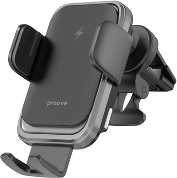 Автодержатель для телефона с беспроводной зарядкой Proove Nitro Charge 15W Black (555370311)