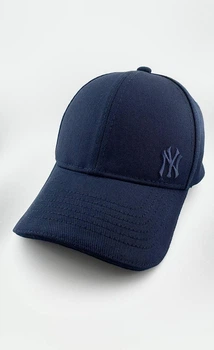 Бейсболка фулка STRETCH COTTON на резинке NEW YORK темно-синего цвета L/XL (59-60 см)
