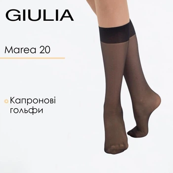 Жіночі гетри гольфи Giulia MAREA 20 gambaletto комплект 2 пари one size Black-nero, поліамідні, на гумці, класичні