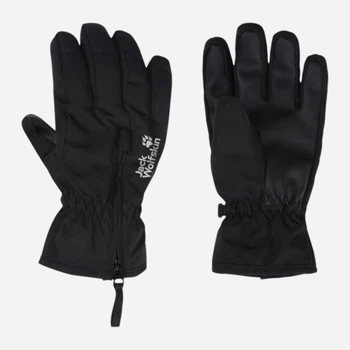 Детские зимние непромокаемые перчатки Jack Wolfskin Easy Zip Glove K A65246-6000 128 Черный (4064886509763)