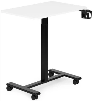 Mobilne biurko komputerowe ModernHome by Multistore regulowane 70 x 48 Biało-czarne (JNI-PN01-1-1)