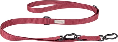 Регульований повідець для собак Amiplay Midnight 6 в 1 M 125 - 250 см Бордовий (5907563317499)