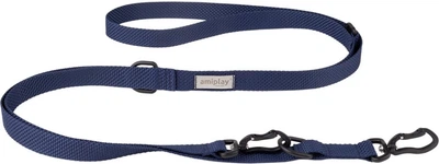 Smycz regulowana dla psów Amiplay Midnight 6 w 1 S 125 - 250 cm Granatowa (5907563317475)