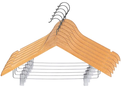 Набір вішалок для одягу Kadax 9565 дерев'яні із затискаами 6 шт K298 (5902730385370)