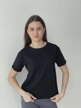 Жіноча базова футболка 4XL чорна (250)