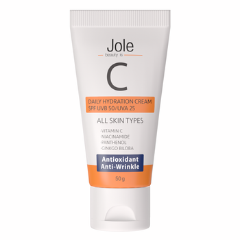 Легкий солнцезащитный крем с витамином C Jole Daily Hydrating Cream SPF UVB 50 UVA 25 50г