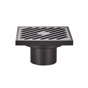Душовий трап KOER FD10-100x100-180-Black (прямий відвід) (Чорний) (KR3414)