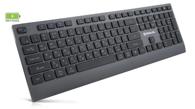 Клавиатура REAL-EL RK-715W беспроводная мультимедийная USB черно-серая