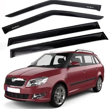 Дефлектори вікон вітровики Skoda Fabia 2007-2014 Універсал Скотч 3M Voron Glass