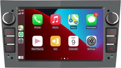 Автомагнитола для Opel Antara, Corsa, Vivaro, Combo, Zafira с беспроводным CarPlay и Android Auto,сенсорный экран, серая