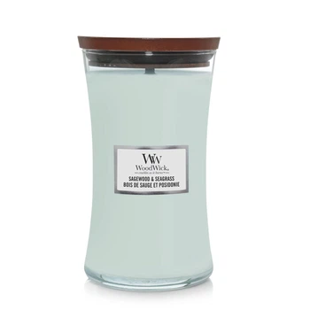 Ароматична свічка з нотами шавлії, океану та кедра Woodwick Large Sagewood&Seagrass 609 г