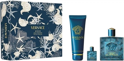 Набір для чоловіків Versace Eros Парфумована вода 100 мл + Гель для душу 150 мл + Мініатюра Парфумована вода 5 мл (8011003900046)