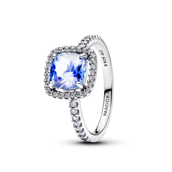 Кольцо Pandora с синими квадратным камнем 193550C01 52