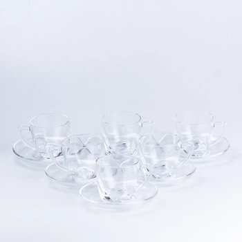 Чайный сервиз на 6 персон стеклянный TS Kitchen Clear прозрачный (HP572)