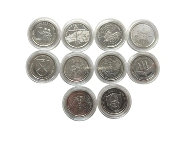 Набір монет Collection Збройні Сили України ЗСУ 10 шт 26 мм Сріблястий (hub_nulsdc)