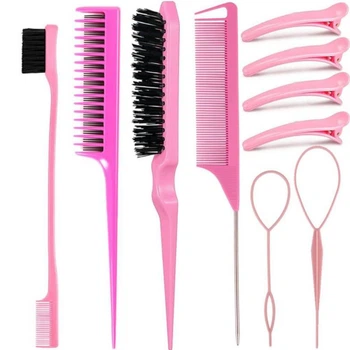 Набор расчесок и инструментов для укладки Urbankit 10 шт Pink GR98D