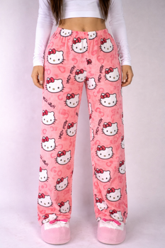 Стильні брюки hello kitty у персиковому кольорі. Брюки хелоу кітті. Розмір L.