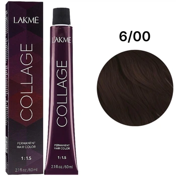 Стійка фарба для волосся Lakme Collage Creme Hair Color 6/00 Темний блондин натуральний 60 мл