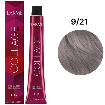 Устойчивая краска для волос Lakme Collage Creme Hair Color 9/21 Очень светлый фиолетово-пепельный блондин 60 мл