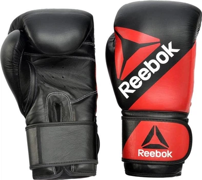 Мужские боксерские перчатки Reebok Combat Leather Boxing Gloves Черный, Красный 10 унций (RSCB-10110RD-10)