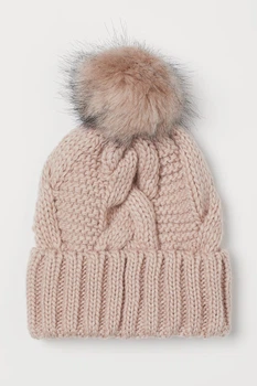 Вязаная шапка H&M 756099006c52 One size розовая (100004023)