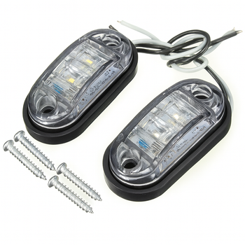 Прямоугольные светодиодные габаритные огни LED 6 диодов 12–24V белого свечения 65×28 мм