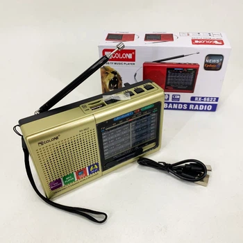 Портативная колонка радио MP3 USB Golon RX-6622. Цвет: золотой