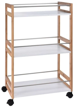 Візок для ванної кімнати Excellent Houseware BAMBOO стійка 3 полиці на колесах (8719202429770)